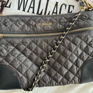 MZ Wallace Quilted Grey Crossbody Bag